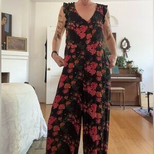 Plenty by Tracy Reese Black Floral Jumpsuit - Anthropologie